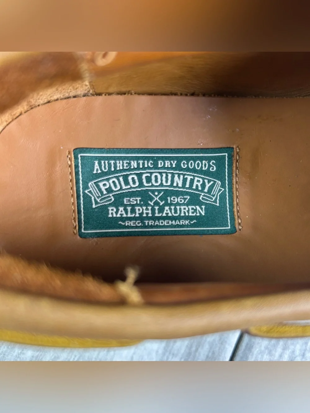 Polo Country Logan Ralph Lauren AR Lug Slip On Leather Duck Shoe Men’s Size 10